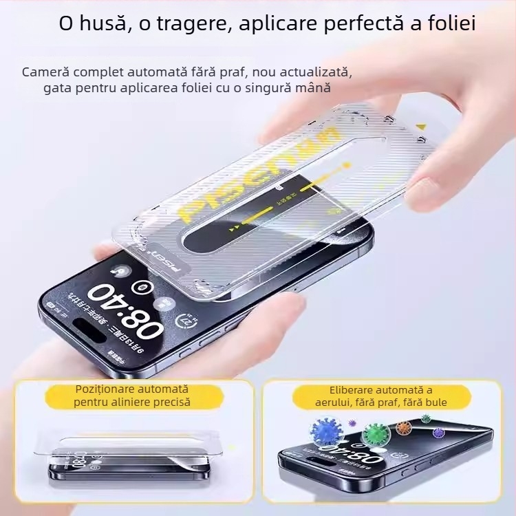 Pinsheng Protecție ecran din sticlă securizată pentru iPhone 17 Pro Max, 14, 13 — Anti-Peep, Ecran complet, HD