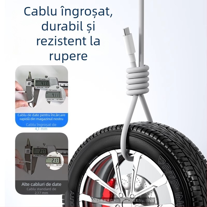 Cablu USB-C pentru încărcare rapidă de 120W pentru VIVO/iQOO 11 Pro și 11s, lungime 1–2 m, alb
