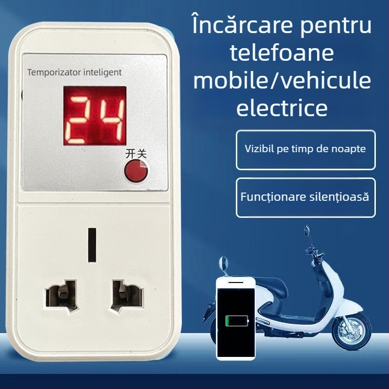 Priză inteligentă cu întrerupător temporizator, protecție la suprasarcină pentru vehicule electrice și telefoane, controler 220V