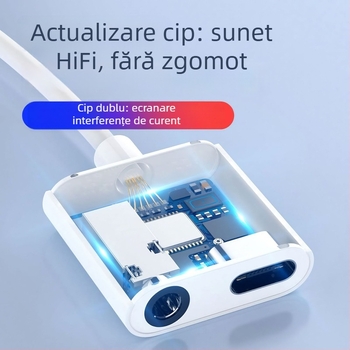 Adaptor USB-C la 3,5 mm pentru căști, 2 în 1, încărcare rapidă, compatibilitate înaltă, compatibil cu Apple, Huawei, Xiaomi, Samsung, Oppo, Vivo