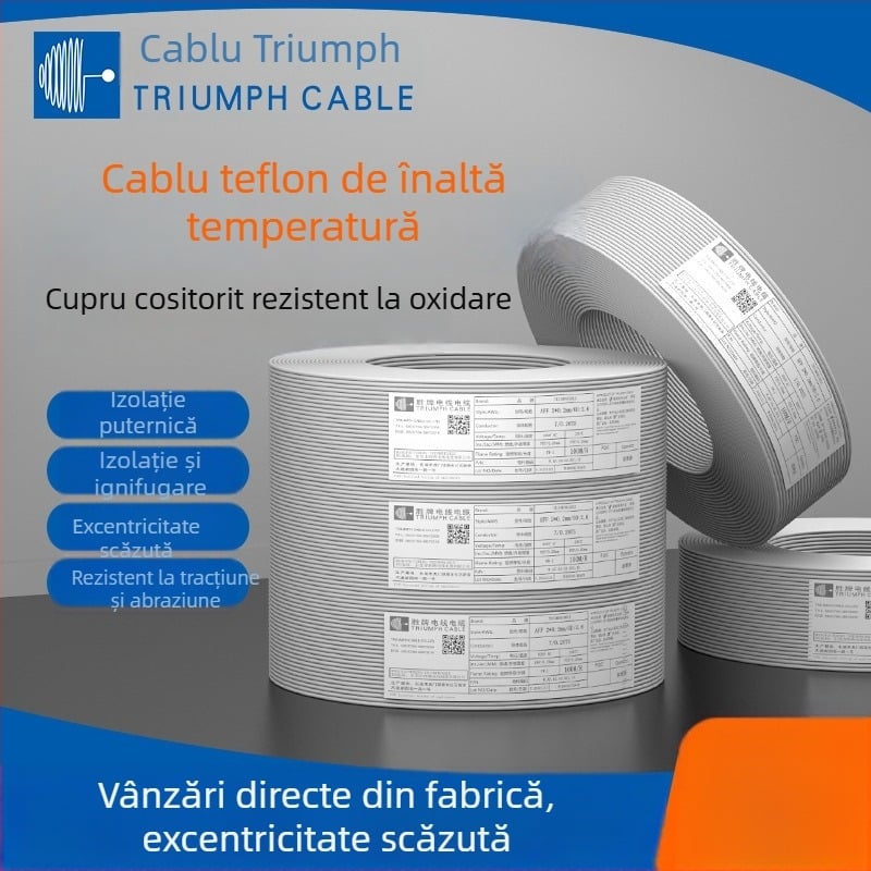 Cablu izolat cu FEP și înveliș exterior FEP, 600V, AFF4×0,2 mm