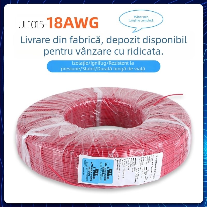 Cablu electric UL1015, multifuncțional, prelucrare personalizată, 18 AWG