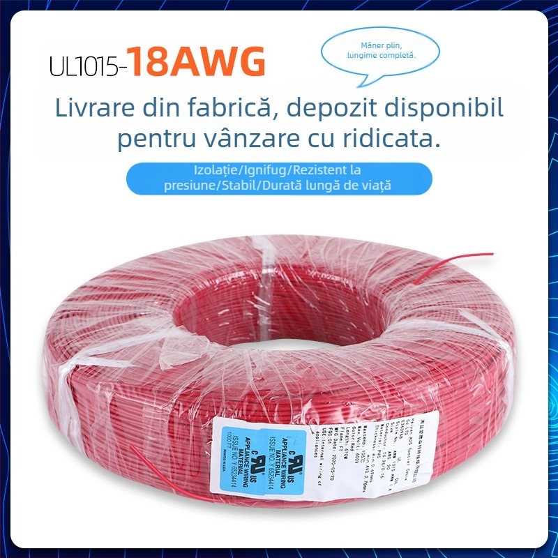 Cablu electric UL1015, multifuncțional, prelucrare personalizată, 18 AWG