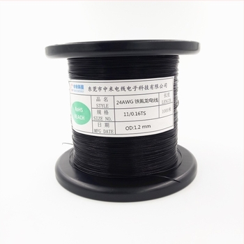 Cablu multijonc cu izolație transparentă PTFE pentru temperaturi înalte, 24 AWG, 0,22 mm² cupru placat cu staniu, 7–11 conductori