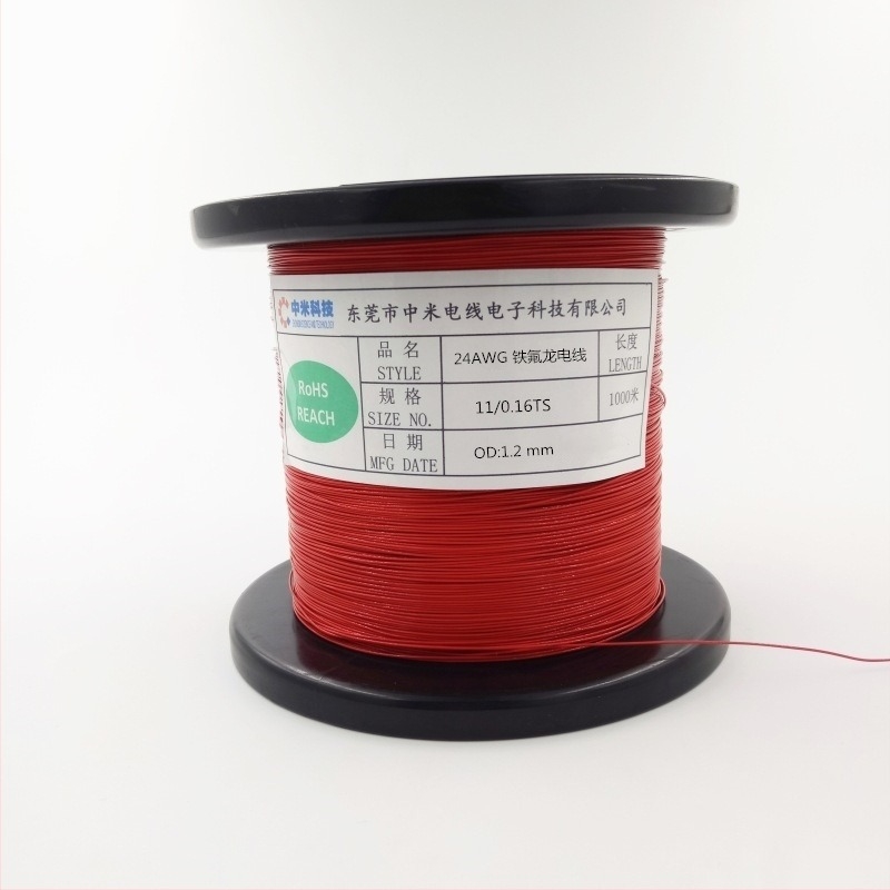 Cablu multijonc cu izolație transparentă PTFE pentru temperaturi înalte, 24 AWG, 0,22 mm² cupru placat cu staniu, 7–11 conductori