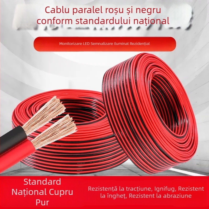 Standard Național 0.5 mm² fir RVB paralel, cablu LED 0.3, cablu dublu paralel din cupru pur 0.75 mm²