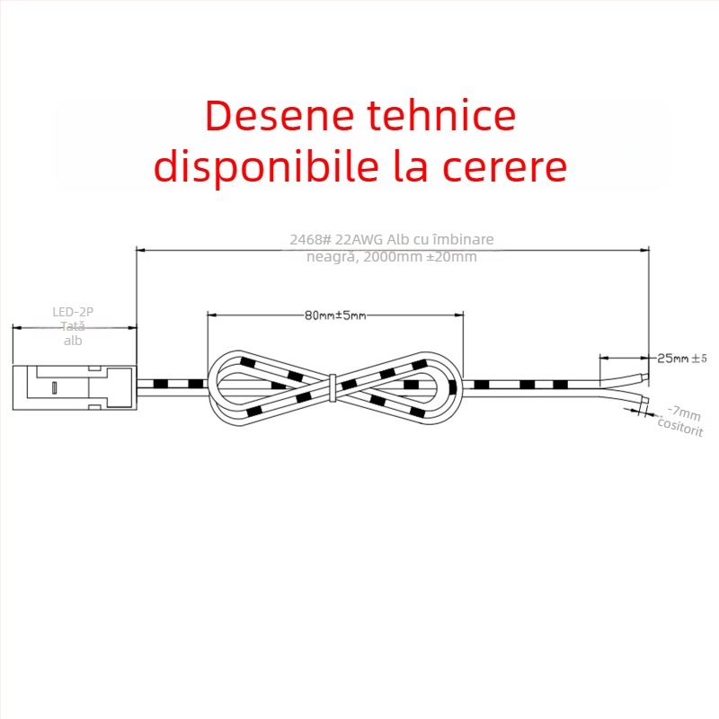 Cablu de cablare LED cu conectori DuPont de 2,54 mm, pentru iluminat în dulap și garderobă, cablu de extindere pentru bandă LED, 2 pini masculin și feminin, cupru pur