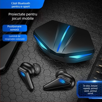 Căști gaming K55, fără fir, Bluetooth, latență scăzută, autonomie lungă, anulare a zgomotului, in-ear