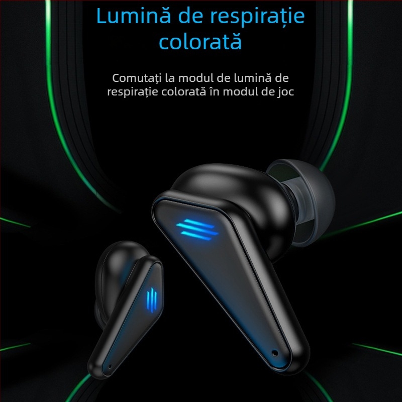 Căști gaming K55, fără fir, Bluetooth, latență scăzută, autonomie lungă, anulare a zgomotului, in-ear