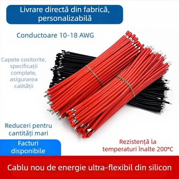 Fire jumper din silicon, rezistente la temperaturi înalte, 10–18 AWG, ansamblu de cabluri pentru baterii Li-ion