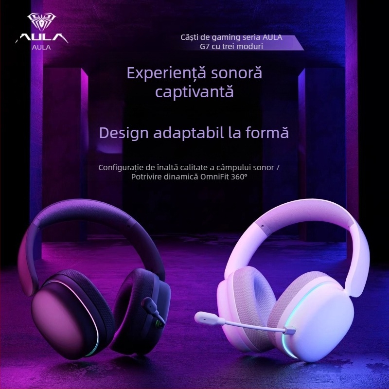 Wolf Spider G7Pro căști wireless cu Bluetooth, trei moduri de anulare a zgomotului, sunet de înaltă calitate, microfon, latență redusă pentru gaming