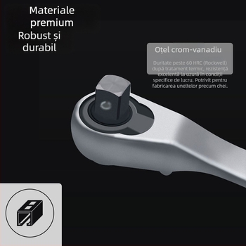 Nou 2 în 1 cheie cu clichet, suport pentru biți, șurubelniță mică și cheie cu clichet, direcție dublă