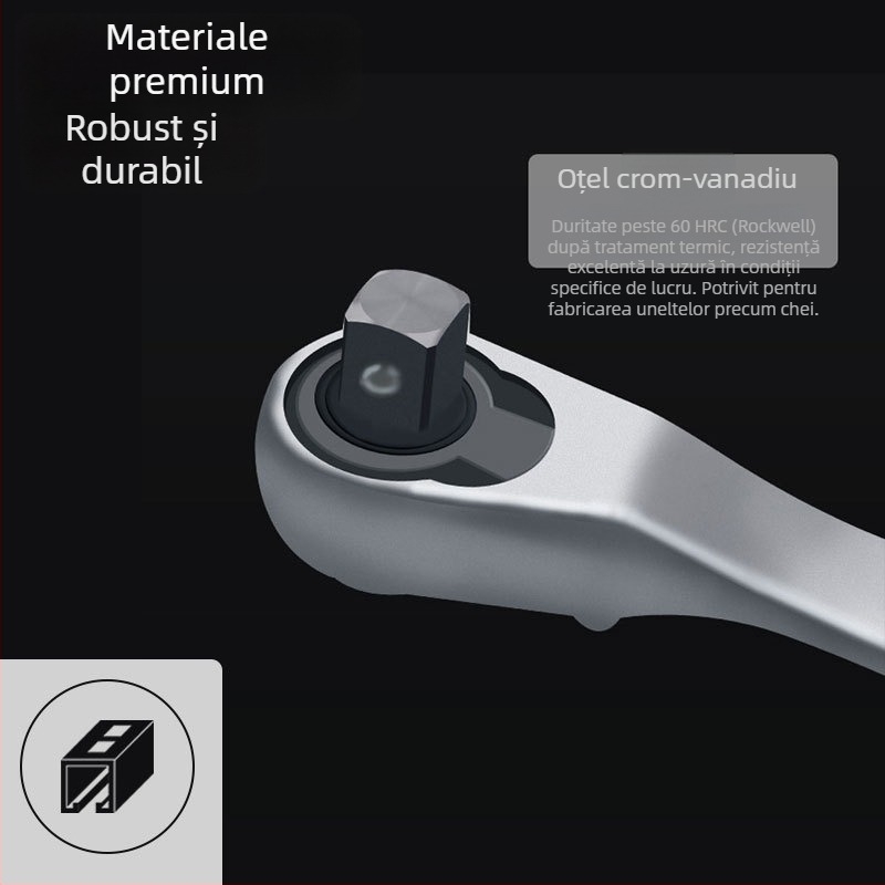 Nou 2 în 1 cheie cu clichet, suport pentru biți, șurubelniță mică și cheie cu clichet, direcție dublă