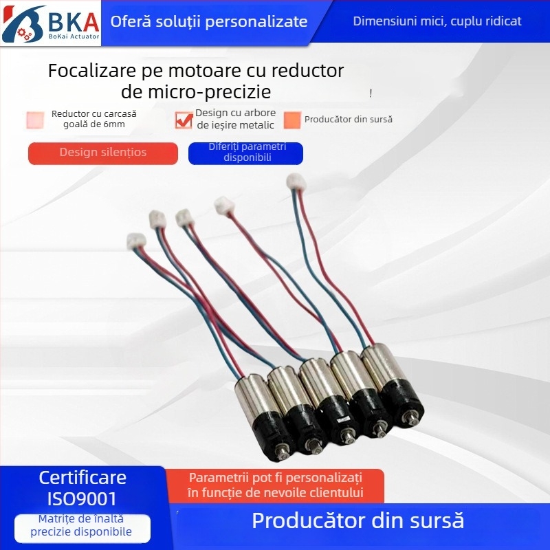 Motor cu dinți de cupă de 6 mm, cu cap metalic, pentru AI – robot mic de birou, companion