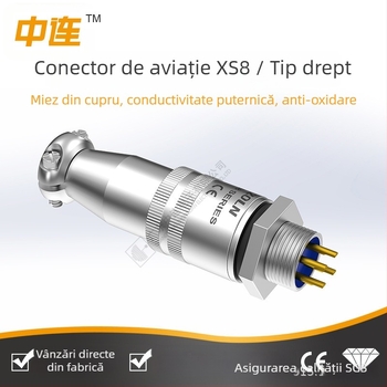 Conector XS8 industrial, rezistent la explozie, ignifug și impermeabil, pentru stații de încărcare cu energie nouă, femelă și mascul