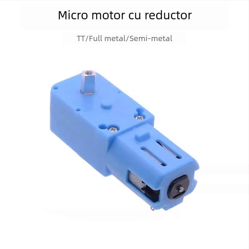 Motor DC cu angrenaj TT, 3V-6V, mașină robot cu tracțiune pe patru roți, roți din cauciuc și dinți metalici
