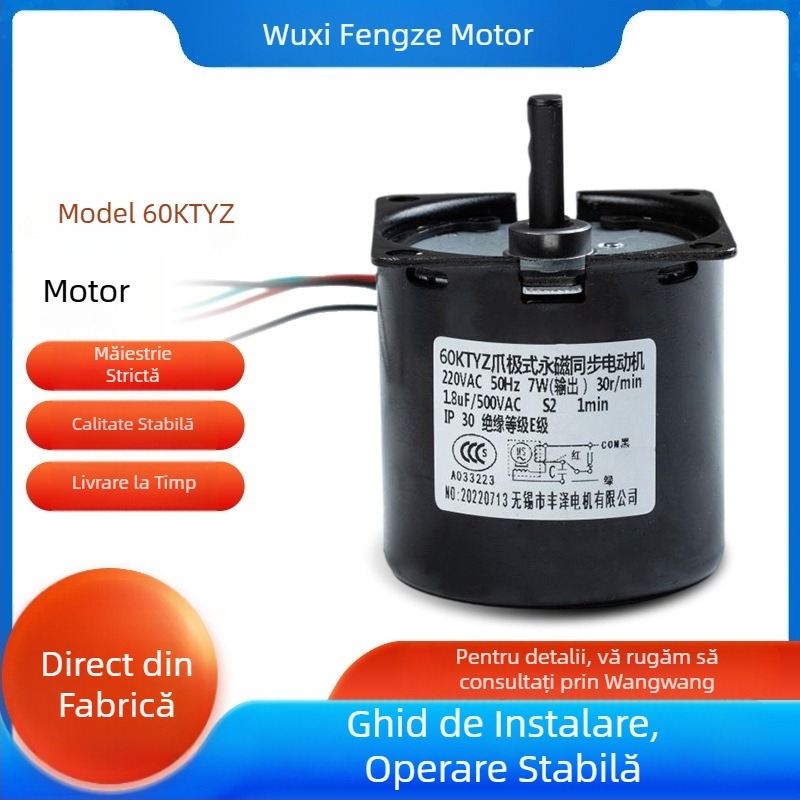 60KTYZ motor sincron cu cuplu înalt, 220V, reductor cu dinți, micro motor cu magnet permanent