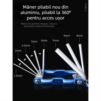 Deer Fairy Set chei hexagonale pliante, multifuncțional, cu biți hexagonali și șurubelniță Torx