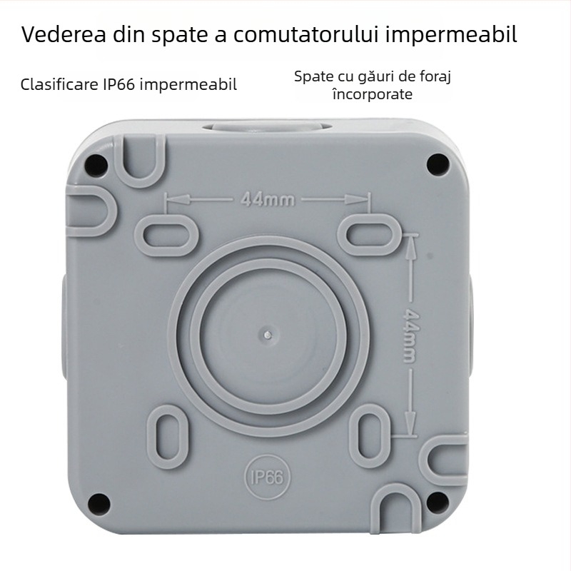 Cutie întrerupător exterior impermeabil IP66, 86×86 mm, montaj pe perete, cu control dual