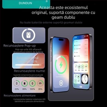 Power Bank magnetic ultra-subțire, 10000mAh, compact PD3.0 22.5W încărcare rapidă