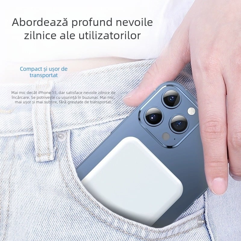 Baterie externă magnetică de 10000mAh, încărcare rapidă 22.5W, compactă și subțire