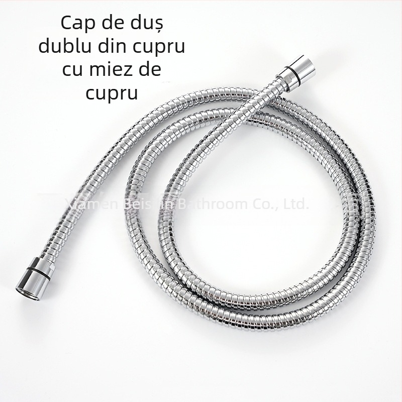 Duș manual cu 6 setări și presurizare, cap de duș ABS cu finisaj electroplacat, suport rotativ, stil modern minimalist