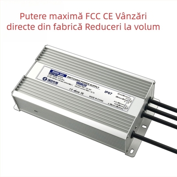 Sursă de alimentare impermeabilă pentru bandă LED, 50W, 12/24/36/48V, comutabilă, IP67, dimensiuni 168×49×34 mm