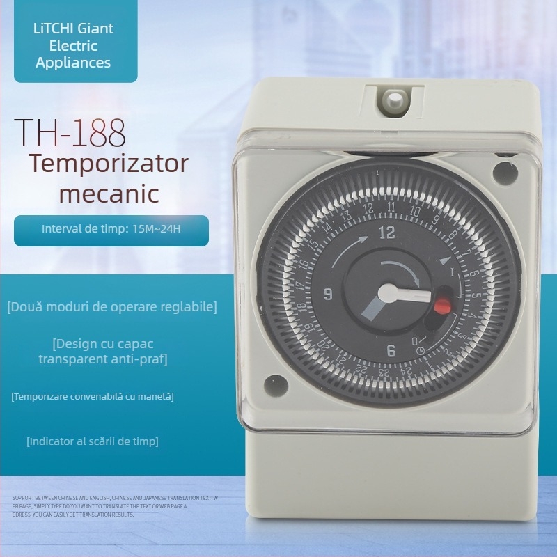TH188 TH-188 Temporizator mecanic cu întârziere, întrerupător multifuncțional pentru controlul alimentării, ciclu zilnic