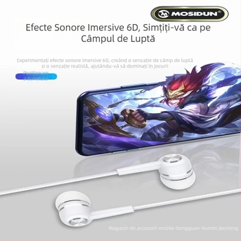 Căști USB-C cu fir pentru Huawei P40, P30, Xiaomi 10 și dispozitive Letv