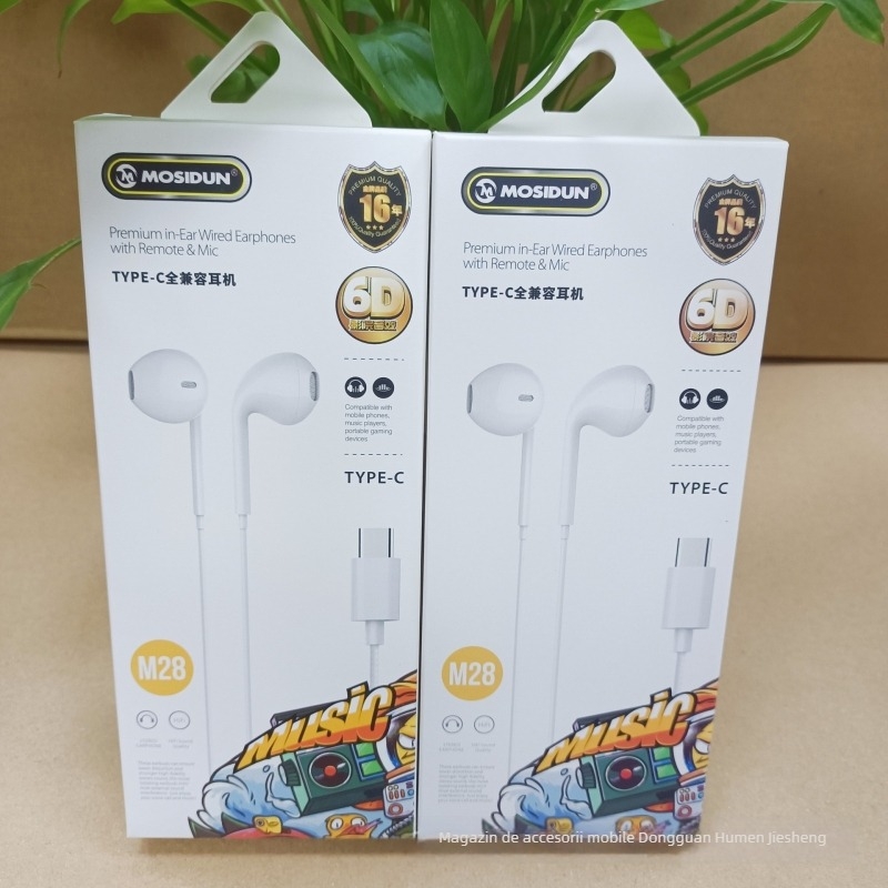 Căști USB-C cu fir pentru Huawei P40, P30, Xiaomi 10 și dispozitive Letv