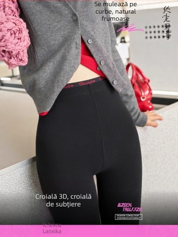 Lancica 977 colanți negri din bumbac, 220 g