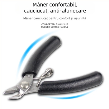 Clește mini pentru bijuterii din oțel inoxidabil, antiaderent, fără dinți, nas rotund, tăietor diagonal, 4 inch, clește cu nas ascuțit DIY înfășurare de sârma