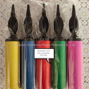 Pompa din plastic colorat pentru baloane, acțiune push-pull, cu acțiune dublă