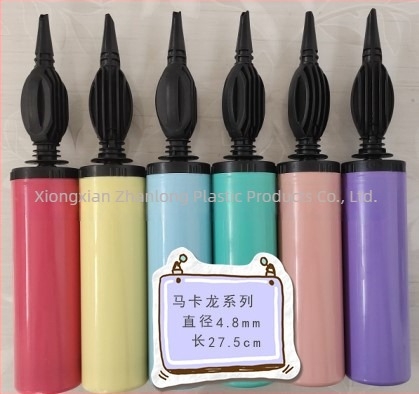 Pompa din plastic colorat pentru baloane, acțiune push-pull, cu acțiune dublă