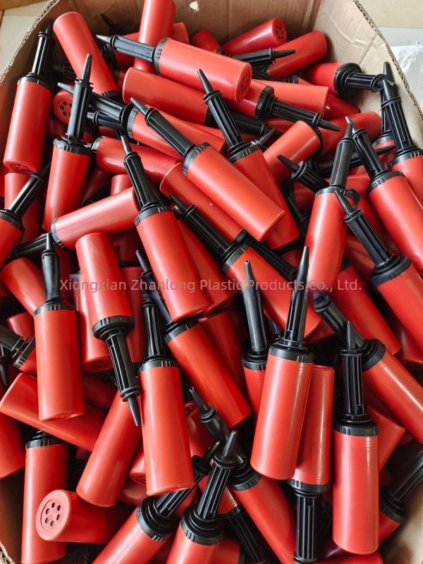 Pompa din plastic colorat pentru baloane, acțiune push-pull, cu acțiune dublă