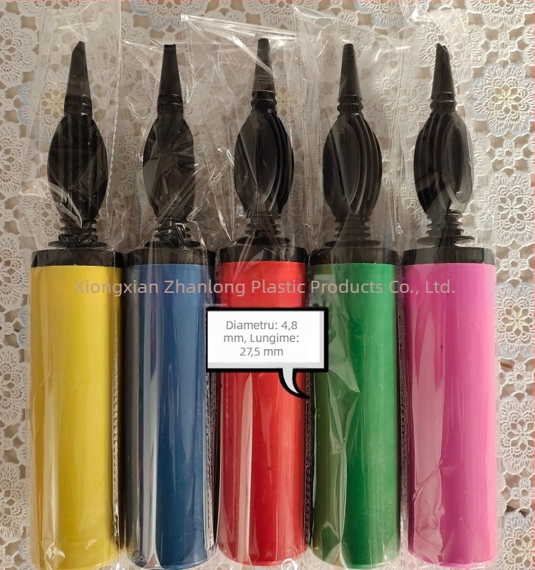 Pompa din plastic colorat pentru baloane, acțiune push-pull, cu acțiune dublă