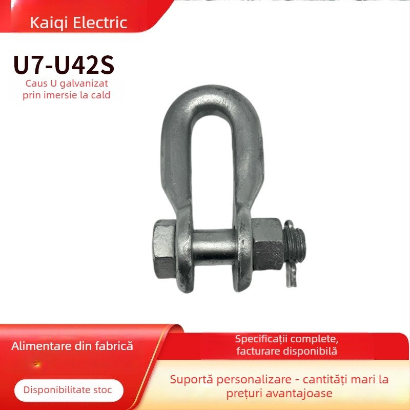 Inel de agățare zincat la cald în formă de U, accesorii pentru echipamente electrice, inel de tracțiune, conector în formă de U, cârlig în formă de U