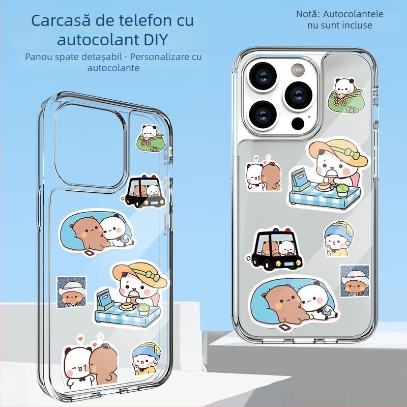Placă din spate 2 în 1 cu designuri interschimbabile japoneze și coreene, pentru husă iPhone 17e, husă detașabilă din TPU, protecție la căderi