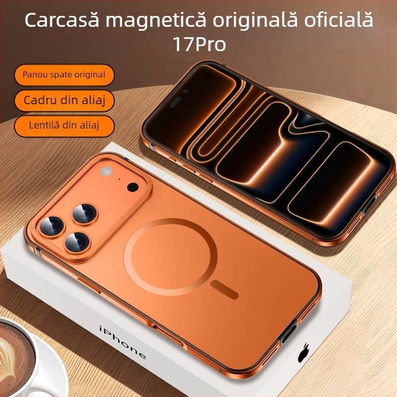 Carcasă MagSafe pentru iPhone, magnetică, rezistentă la cădere, anti-amprente