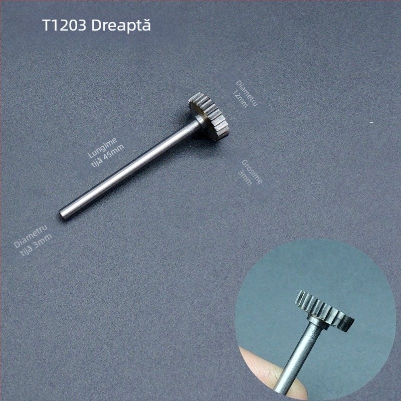 Cap de șlefuit din oțel wolfram, freză rotativă din aliaj în formă de T, margine arcuită, disc cu caneluri W1201 pentru lemn și metal