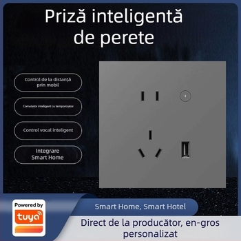 Graffiti Zigbee priză de perete inteligentă cu cutie tip 86, control vocal și control de la distanță prin telefon