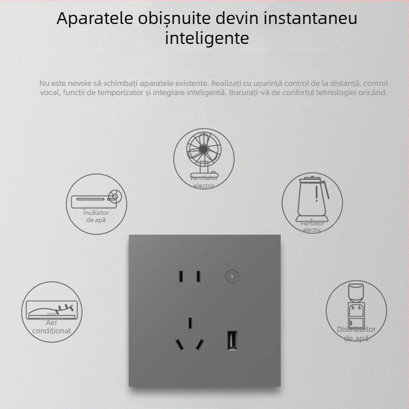 Graffiti Zigbee priză de perete inteligentă cu cutie tip 86, control vocal și control de la distanță prin telefon