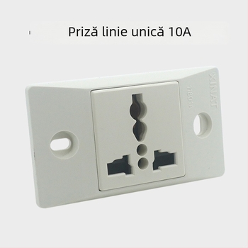 11801A Priză industrială 1 canal, placă îngustă, 10A, standard național, priză multifuncțională cu 3 pini plate