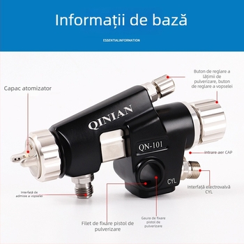Pistol de vopsire cu presiune redusă și atomizare înaltă pentru linii de producție automatizate și sisteme de pulverizare robotizate