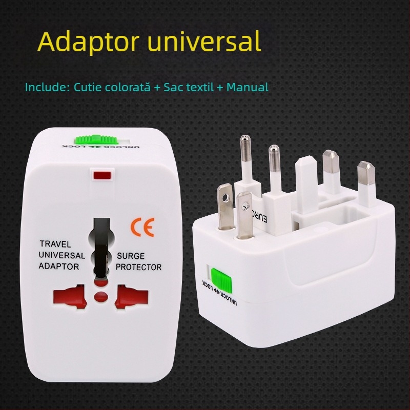 Adaptor de călătorie global și convertor de energie multifuncțional pentru prizele SUA, Japonia, Germania și Franța