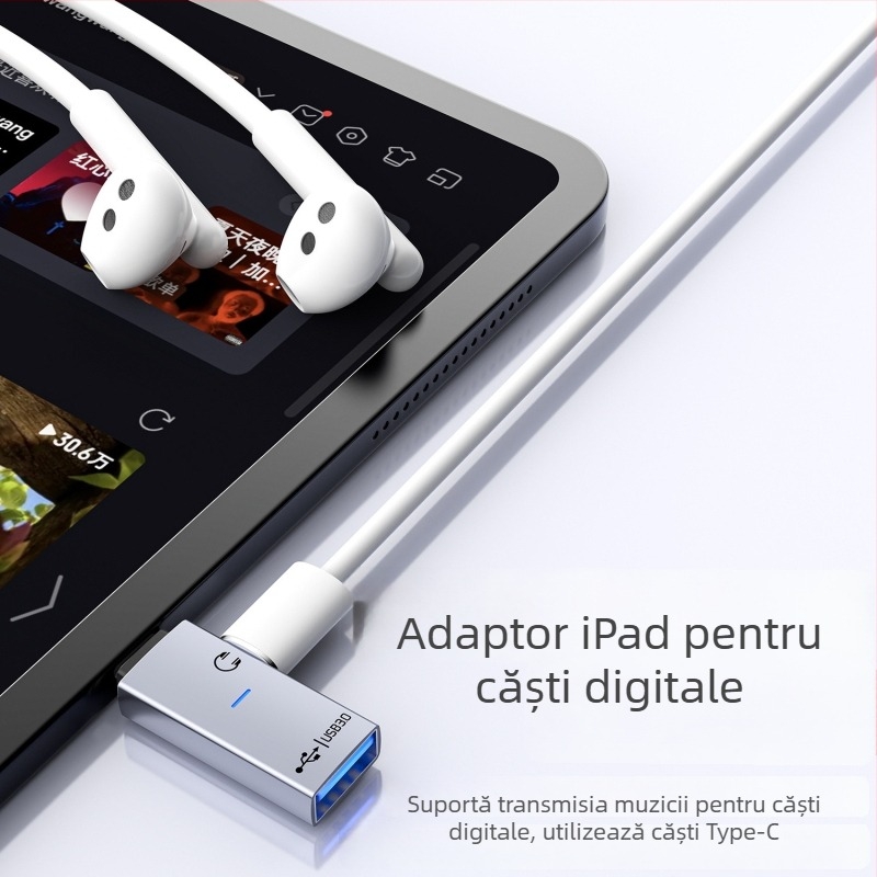 Model privat Apple adaptor USB 3.0 Type-C pentru căști, convertor de date 2 în 1