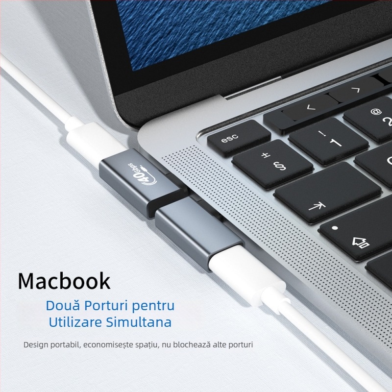 Adaptor USB-C USB4 cu funcții complete, transfer de date de până la 40 Gbps, pentru laptop, proiecție 8K HD a ecranului