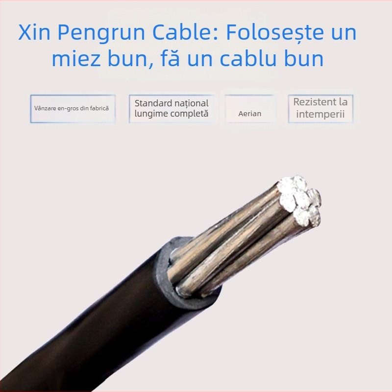 XINPENGRUN 10 mm² cablu din aluminiu monofilar pentru exterior, cablu cu miez de aluminiu pentru proiecte de energie electrică