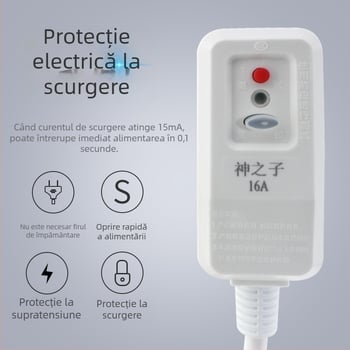 Ștecher cu protecție la scurgeri de curent și întrerupător de alimentare, priză dedicată 16/10A