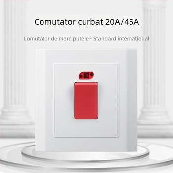  întrerupător de perete cu cadru curbat și indicator, 20A/45A – pentru boiler de apă fierbinte și aer condiționat